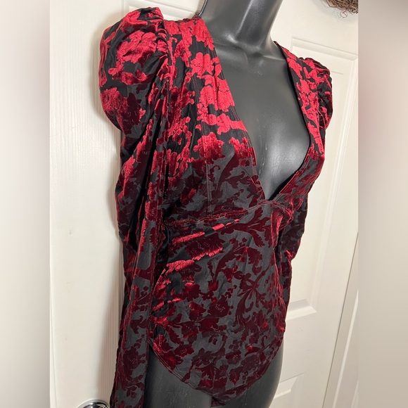 FREE PEOPLE Intimately NWT $98 Magic Night Bodysuit Velvet Burnout Whimsigoth S - Picture 10 of 15